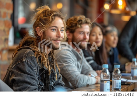 A team meeting with diverse members focus on inclusion 118551418