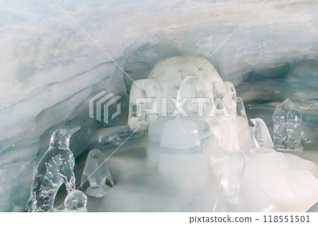 Ice sculptures in Ice Palace of Jungfraujoch Station in Switzerland Ice sculptures in Ice Palace of Jungfraujoch Station in Switzerland 118551501