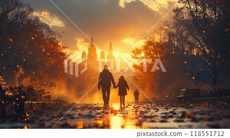 A family visiting relatives in another city. A family visiting relatives in another city. 118551712