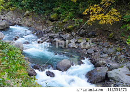 The Chubetu River seen around Hagoromo Falls in Hokkaido The Chubetu River seen around Hagoromo Falls in Hokkaido 118551773