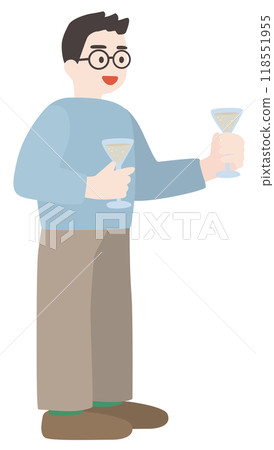 戴眼鏡的男人拿著眼鏡的向量圖 戴眼鏡的男人拿著眼鏡的向量圖 118551955