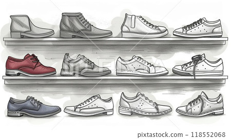 An outline illustration of different types of trees. 118552068