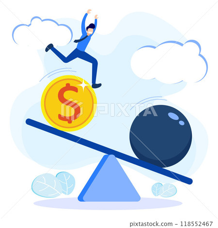 Illustration vector graphic cartoon character of bankrupt 118552467