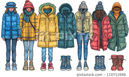 An outline illustration of different types of trees. 118552666