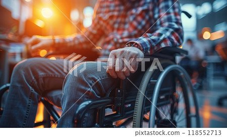 A person using assistive technology at work inclusive environment 118552713