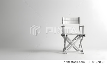 Ergonomic Metal White Director Chair with Canvas Seat for Professional Makeup Artists and Salon Use Lightweight and Durable 118552830