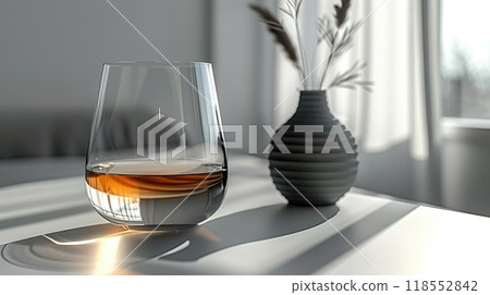 A glass logo mockup with an elegant 118552842
