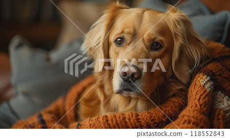 A person with a service dog in the workplace. 118552843