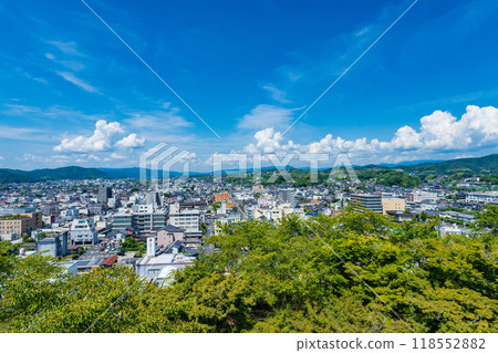 Tsuyama City, Okayama Prefecture - View of Tsuyama town from Tsuyama Castle Tsuyama City, Okayama Prefecture - View of Tsuyama town from Tsuyama Castle 118552882
