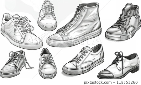 An outline illustration of different types of trees. 118553260