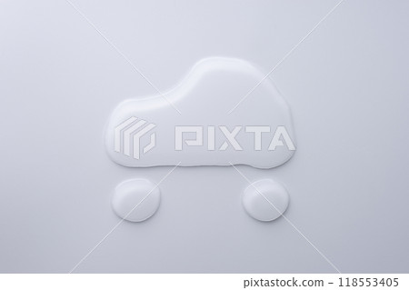 Car drawn with water drops Car drawn with water drops 118553405