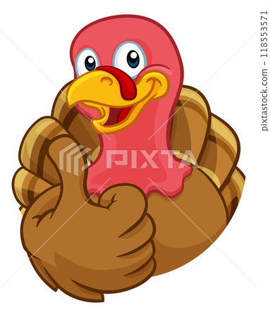 Turkey Thanksgiving or Christmas Cartoon Character 118553571