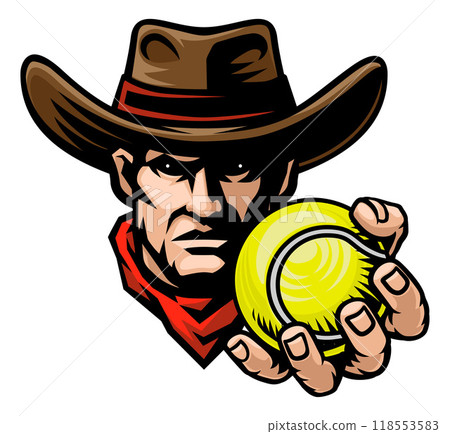 Cowboy Tennis Ball Sports Team Mascot 118553583
