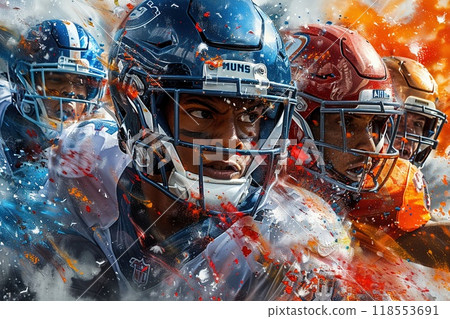 A sports team collage with action shots and team logos 118553691