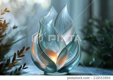 A glass logo design with organic shapes. 118553950