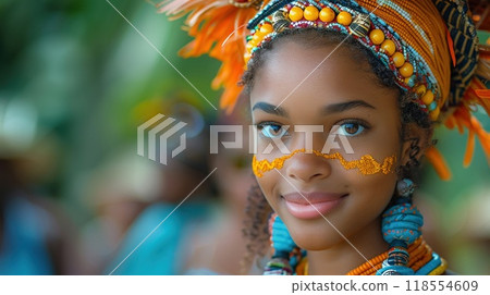 A family visiting a cultural festival vibrant and engaging 118554609