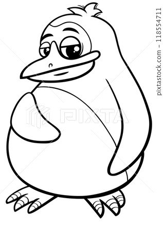 penguin bird cartoon illustration coloring page penguin bird cartoon illustration coloring page 118554711