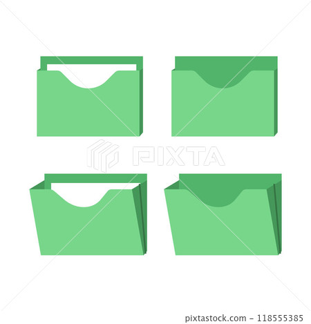Office folder set. Folder with documents, opened and closed folders. 118555385