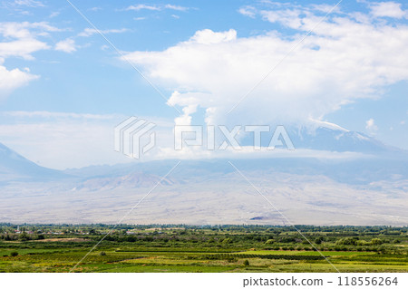 fields at Ararat Plain near border with Turkey fields at Ararat Plain near border with Turkey 118556264