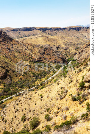 top view of road in Noravank canyon near monastery 118556275