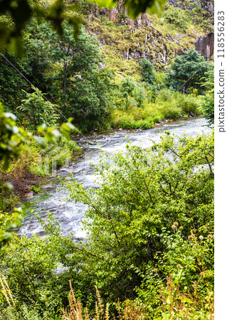 view of Arpa riverside near Jermuk waterfall 118556283