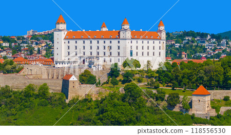 Aerial panorama of Bratislava Castle, Slovakia 118556530