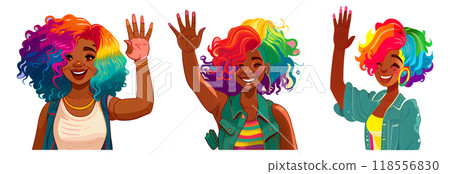 horizontal set vector illustration of homosexual persons isolate on white background horizontal set vector illustration of homosexual persons isolate on white background 118556830