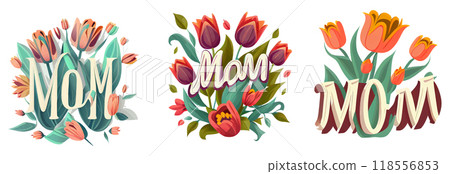 set vector illustration of group flower isotated on white background mothers day concept 118556853
