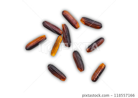 Top view group of riceberry seeds, rice berry seeds. 118557166