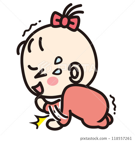 女嬰撞到地板上大笑 118557261