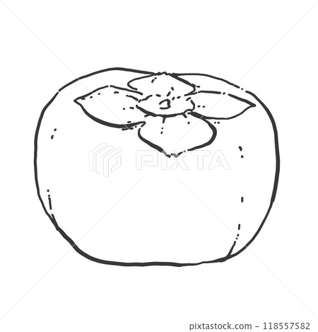 Persimmon pen drawing cartoon Persimmon pen drawing cartoon 118557582