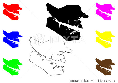 Beaufort County, North Carolina State (U.S. county, United States of America, USA, U.S., US) map vector illustration, scribble sketch Beaufort map Beaufort County, North Carolina State (U.S. county, United States of America, USA, U.S., US) map vector illustration, scribble sketch Beaufort map 118558015