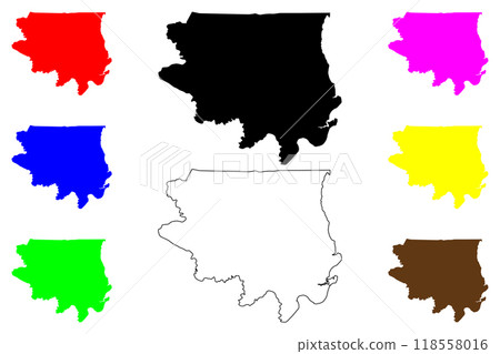 Bertie County, North Carolina State (U.S. county, United States of America, USA, U.S., US) map vector illustration, scribble sketch Bertie map 118558016