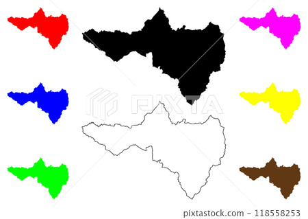 Nakhon Sawan Province (Kingdom of Thailand, Siam, Provinces of Thailand) map vector illustration, scribble sketch Nakhon Sawan map 118558253