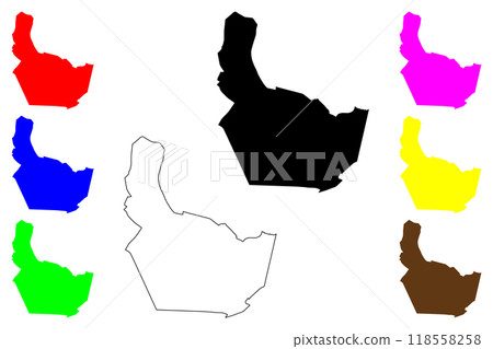 Nonthaburi Province (Kingdom of Thailand, Siam, Provinces of Thailand) map vector illustration, scribble sketch Nonthaburi map 118558258