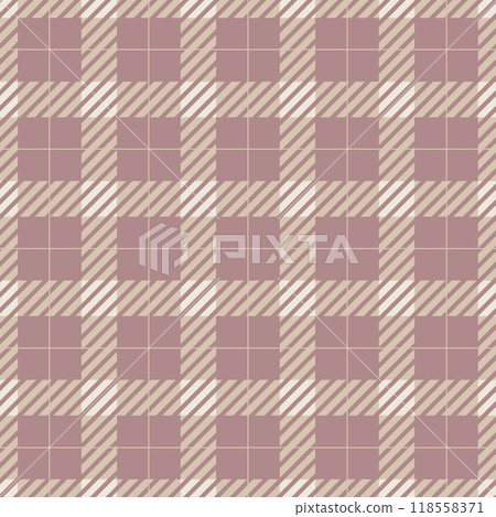 Classic tweed plaid style pattern. Geometric check print in pale pink color. Classical English background Glen plaid for textile fashion design, fleece shirts or kitchen tablecloth. Classic tweed plaid style pattern. Geometric check print in pale pink color. Classical English background Glen plaid for textile fashion design, fleece shirts or kitchen tablecloth. 118558371