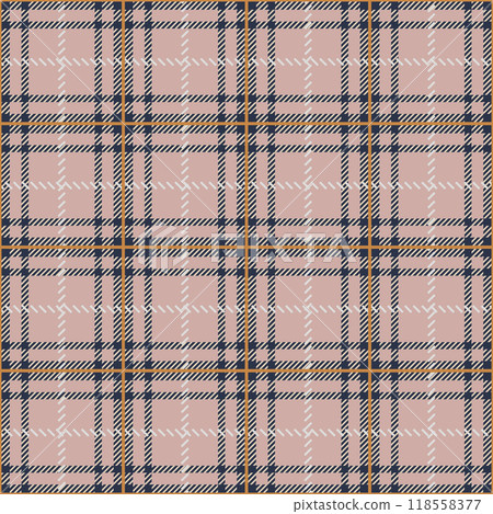 Classic tweed plaid style pattern. Geometric check print in pink and pale color. Classical English background Glen plaid for textile fashion design, fleece shirts or kitchen clothing. Classic tweed plaid style pattern. Geometric check print in pink and pale color. Classical English background Glen plaid for textile fashion design, fleece shirts or kitchen clothing. 118558377