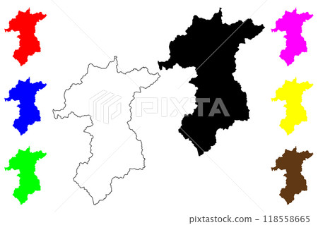 Yala Province (Kingdom of Thailand, Siam, Provinces of Thailand) map vector illustration, scribble sketch Yala map 118558665