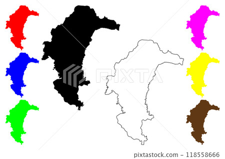 Yasothon Province (Kingdom of Thailand, Siam, Provinces of Thailand) map vector illustration, scribble sketch Yasothon map 118558666
