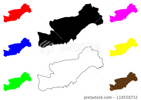 Mersin (Provinces of the Republic of Turkey) map vector illustration, scribble sketch Mersin ili map Mersin (Provinces of the Republic of Turkey) map vector illustration, scribble sketch Mersin ili map 118558732