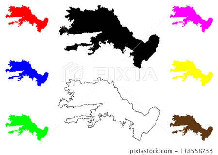 Mugla (Provinces of the Republic of Turkey) map vector illustration, scribble sketch Mugla ili map 118558733