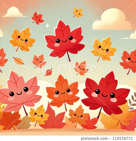 colorful fallen leaves frame 118558772