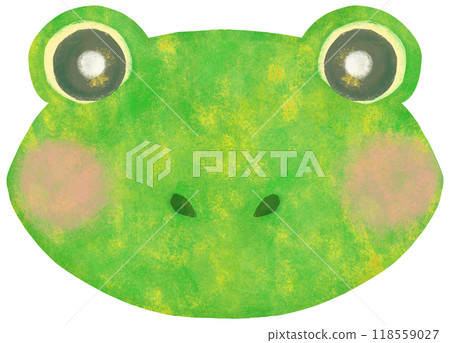 可愛的青蛙插畫臉 118559027