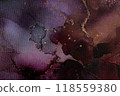 Purple abstract background. Art ink paint illustration. Handmade 118559380