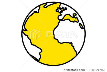 Simple line drawing of the Earth, isometric illustration Simple line drawing of the Earth, isometric illustration 118559702
