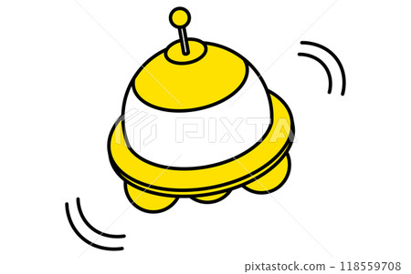 Simple line drawing of a UFO, isometric illustration 118559708