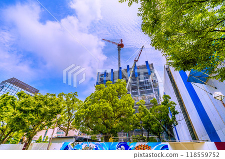 Yokohama cityscape in Japan, in front of Kannai Station. Hopes for new construction and other works for the Yokohama Old City Hall Block Utilization Project (18th) Yokohama cityscape in Japan, in front of Kannai Station. Hopes for new construction and other works for the Yokohama Old City Hall Block Utilization Project (18th) 118559752