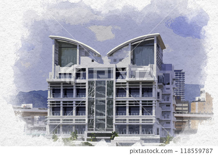 Watercolor style Kobe Notre Dame Kobe Kobe City, Hyogo Prefecture 118559787