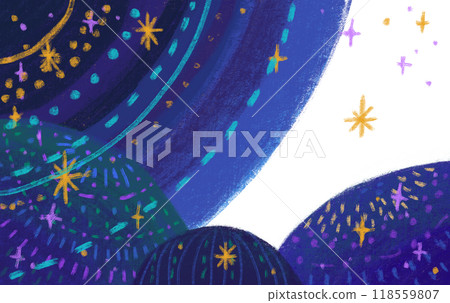 fantasy lanscale mountain with stars and universe purple blue shade of elements hand drawn illustration fantasy lanscale mountain with stars and universe purple blue shade of elements hand drawn illustration 118559807