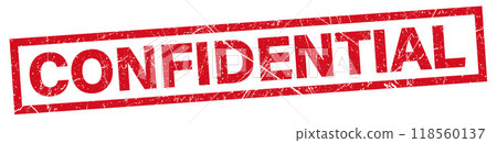 Confidential rubber stamp. Grunge design with dust scratches. Confidential sign label stamp 118560137